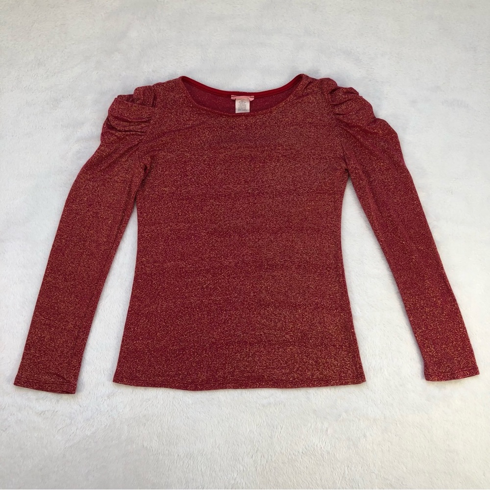 ✨Vintage✨ April, Puff Shoulder Sparkly Long Sleeve, Size S - Picture 4 of 13